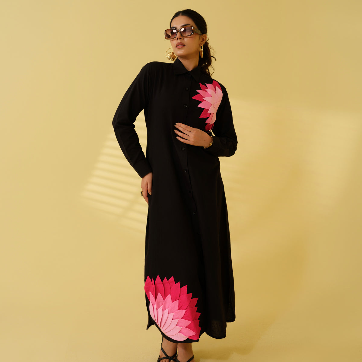 Cassidia Petal Shirt Dress –