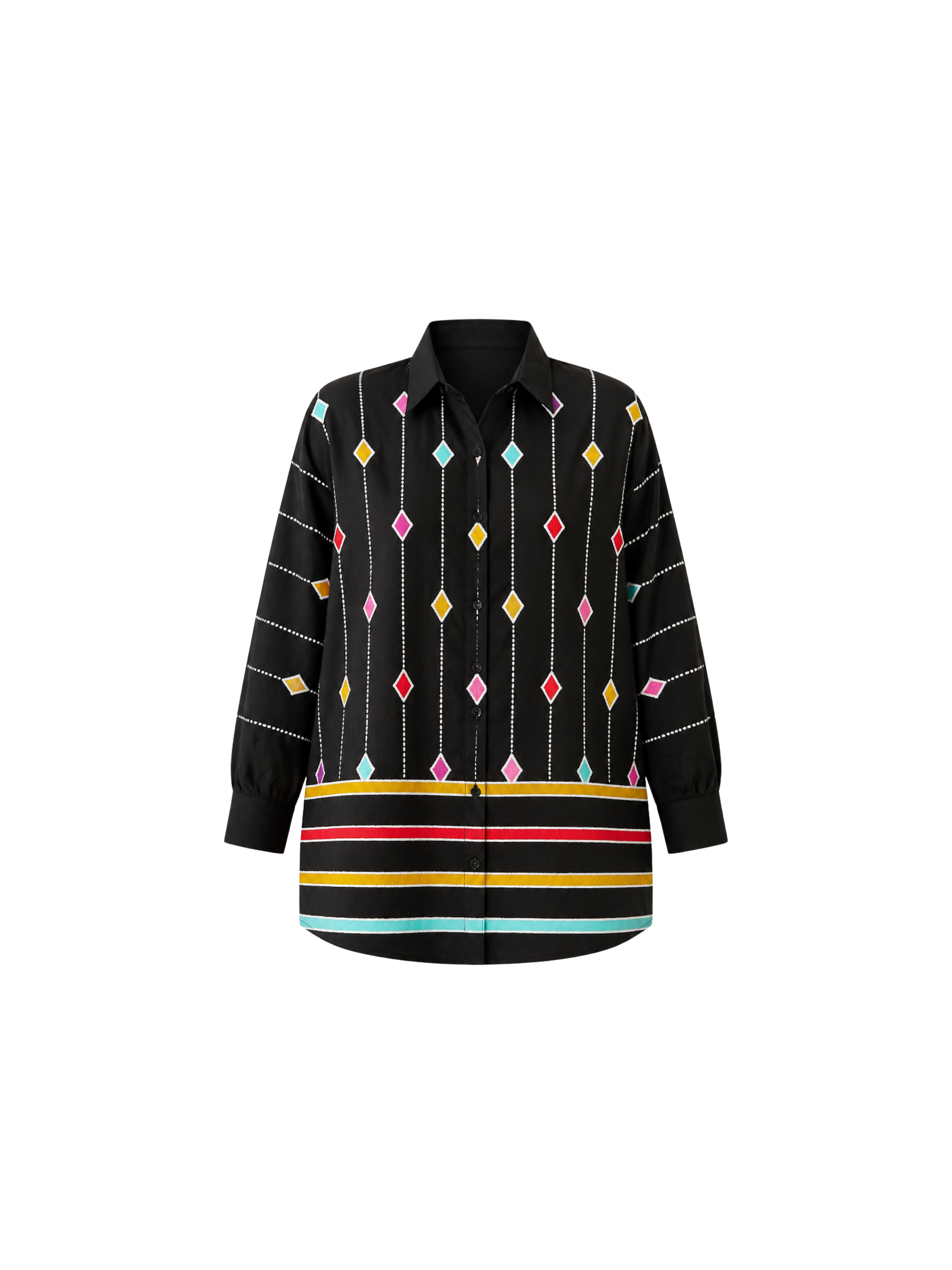 Chromatic Line Appliquéd Shirt for Women