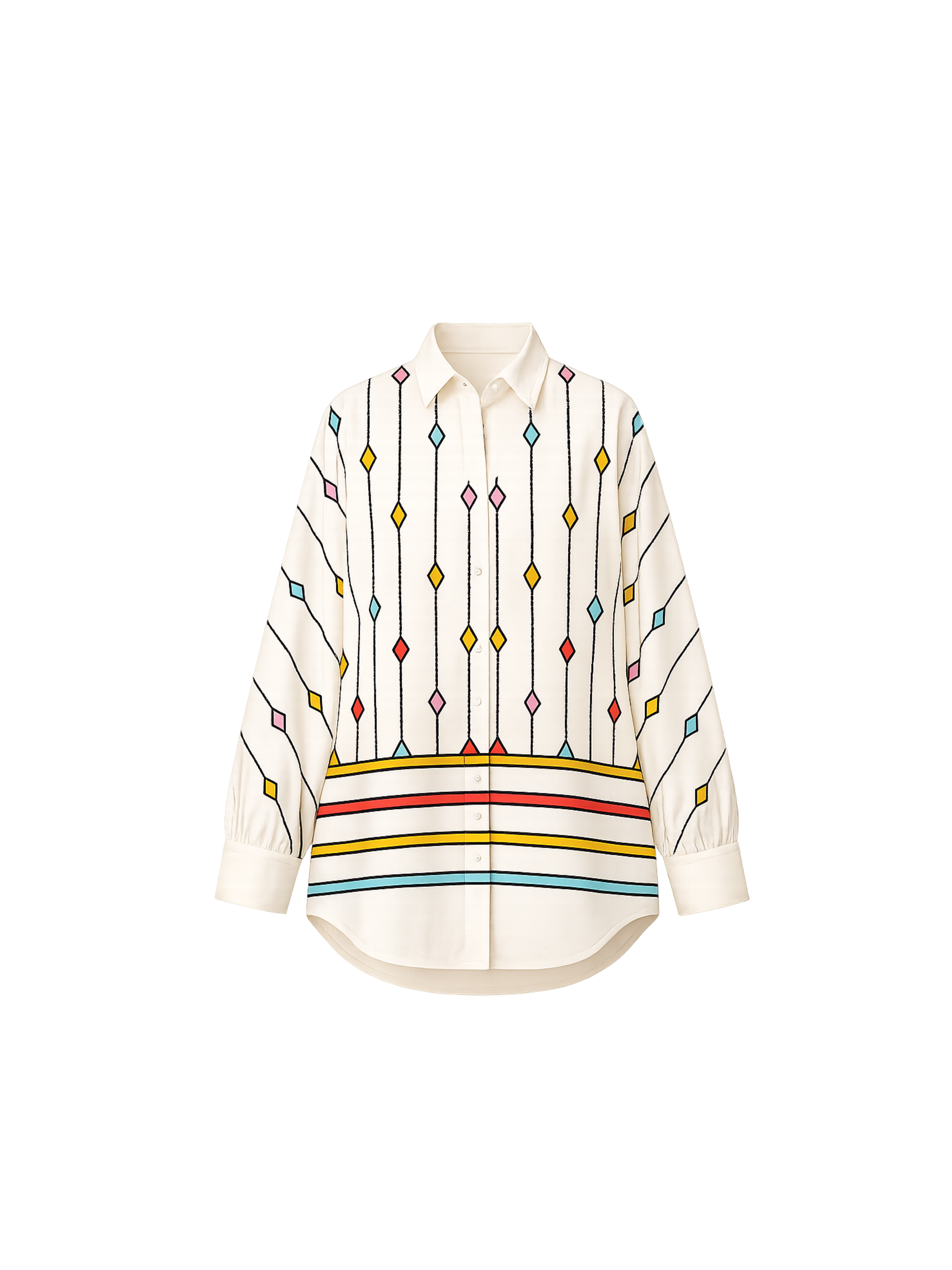 Chromatic Line Appliquéd Shirt for Women