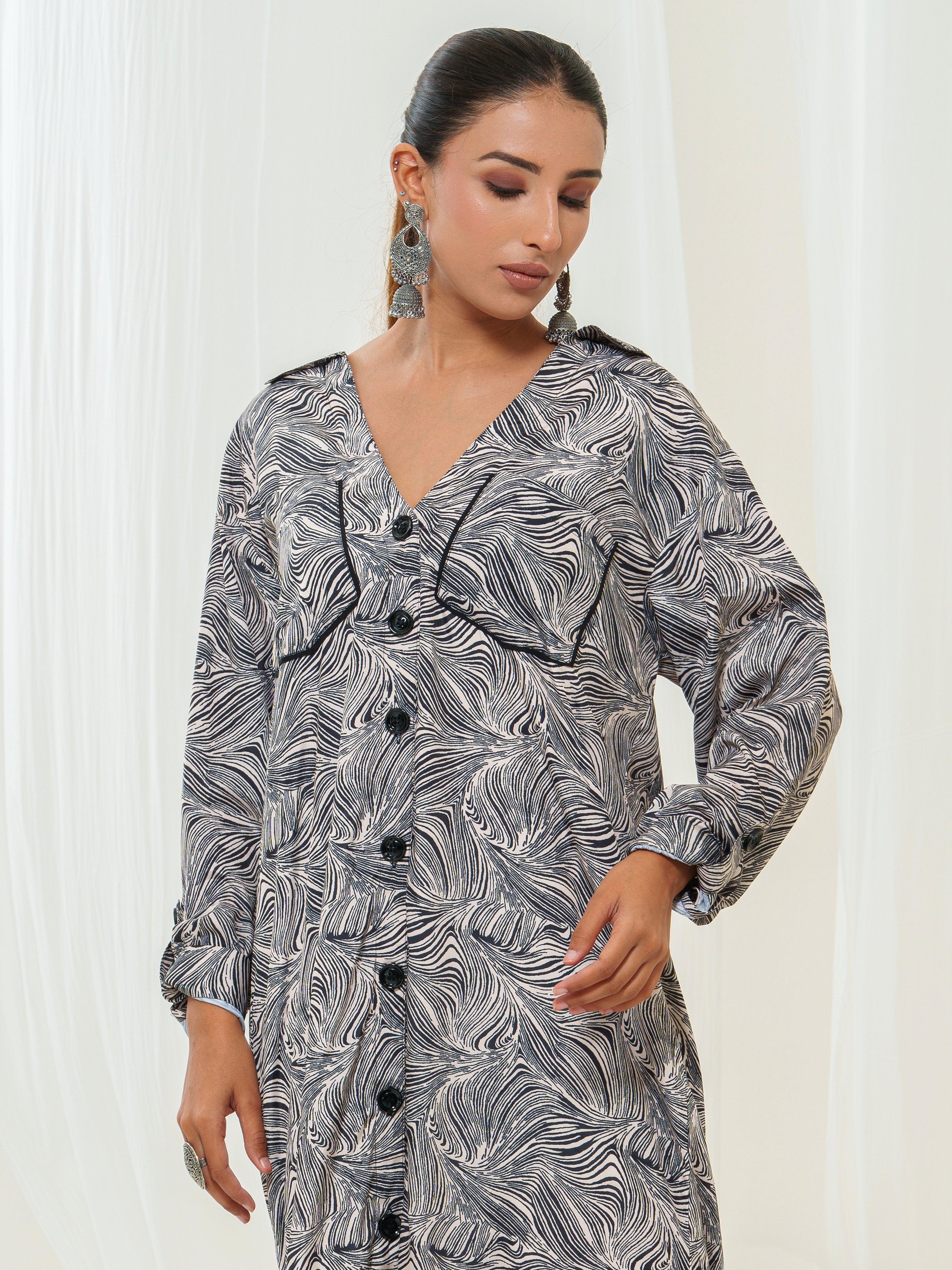 Mystic Waves Shirt Dress