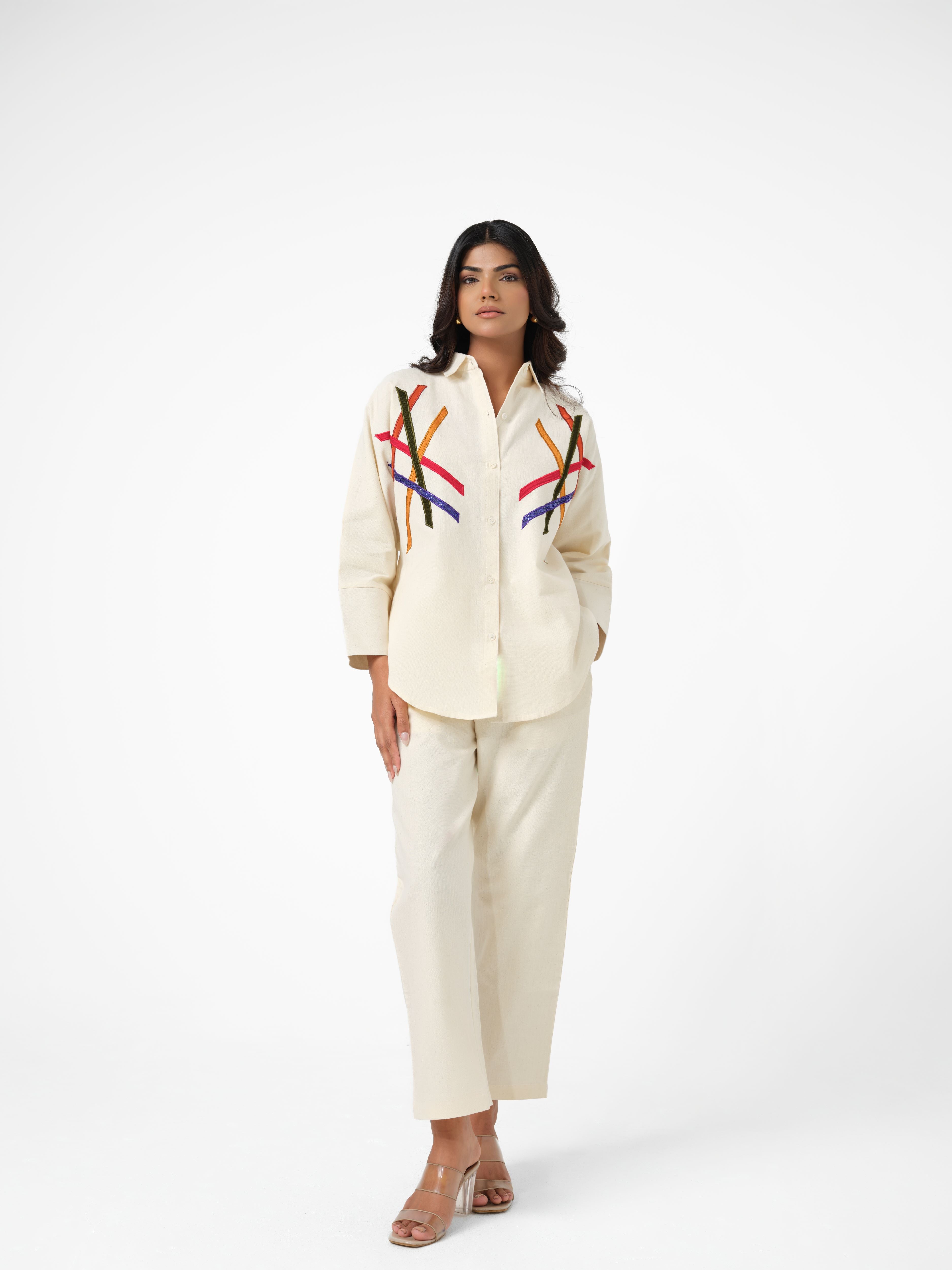 Crossline Appliquéd Shirt for Women