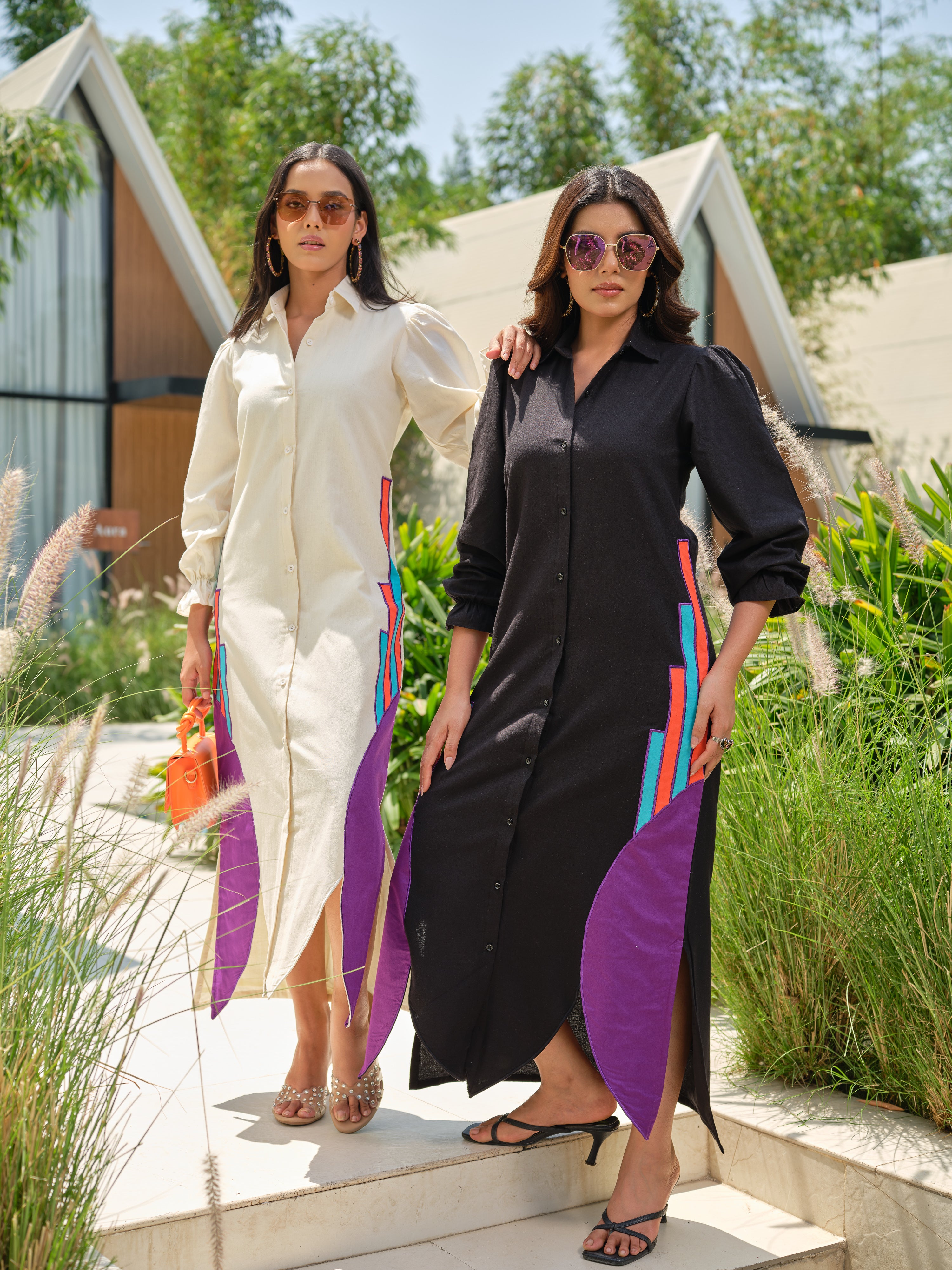 Curve Theory Appliquéd Shirt Dress for Women