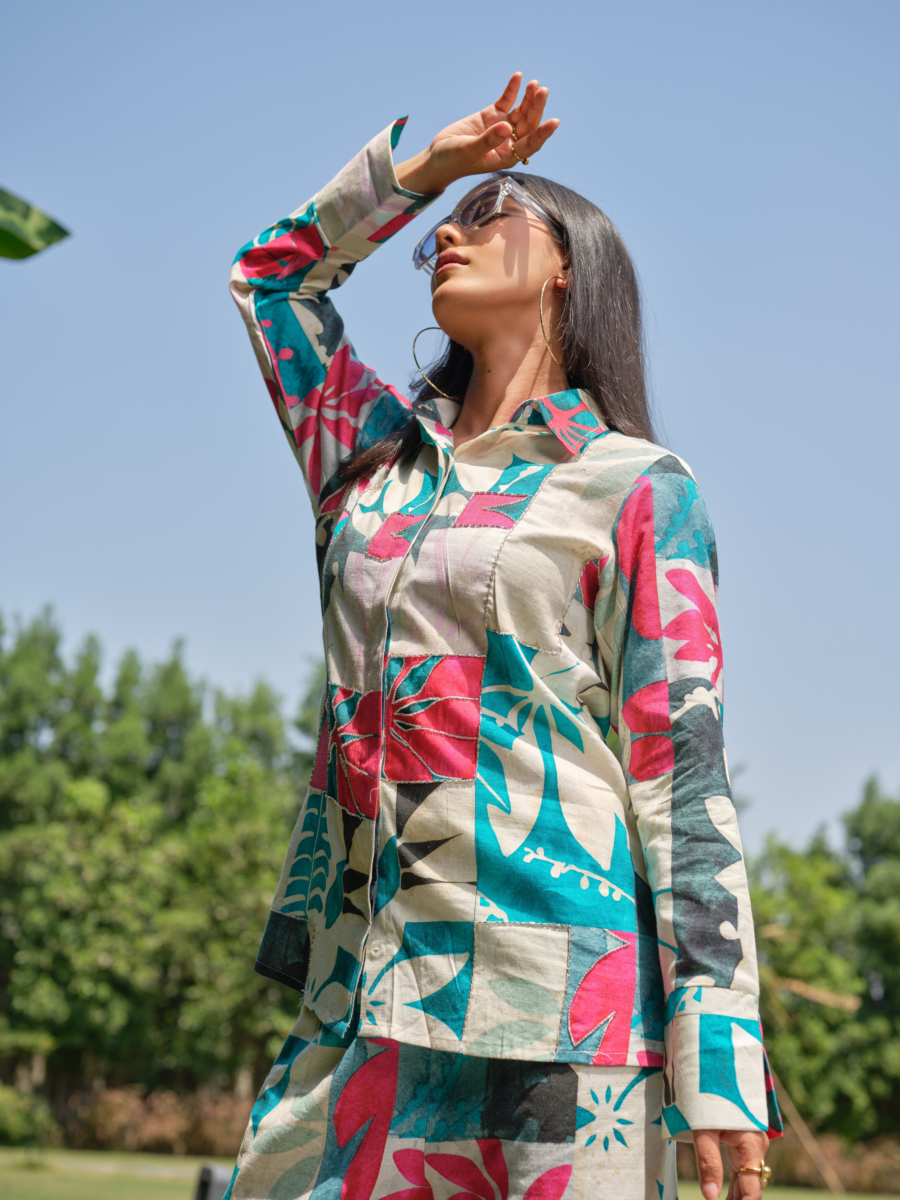 Tropical Patch Printed Co-ord Set for Women