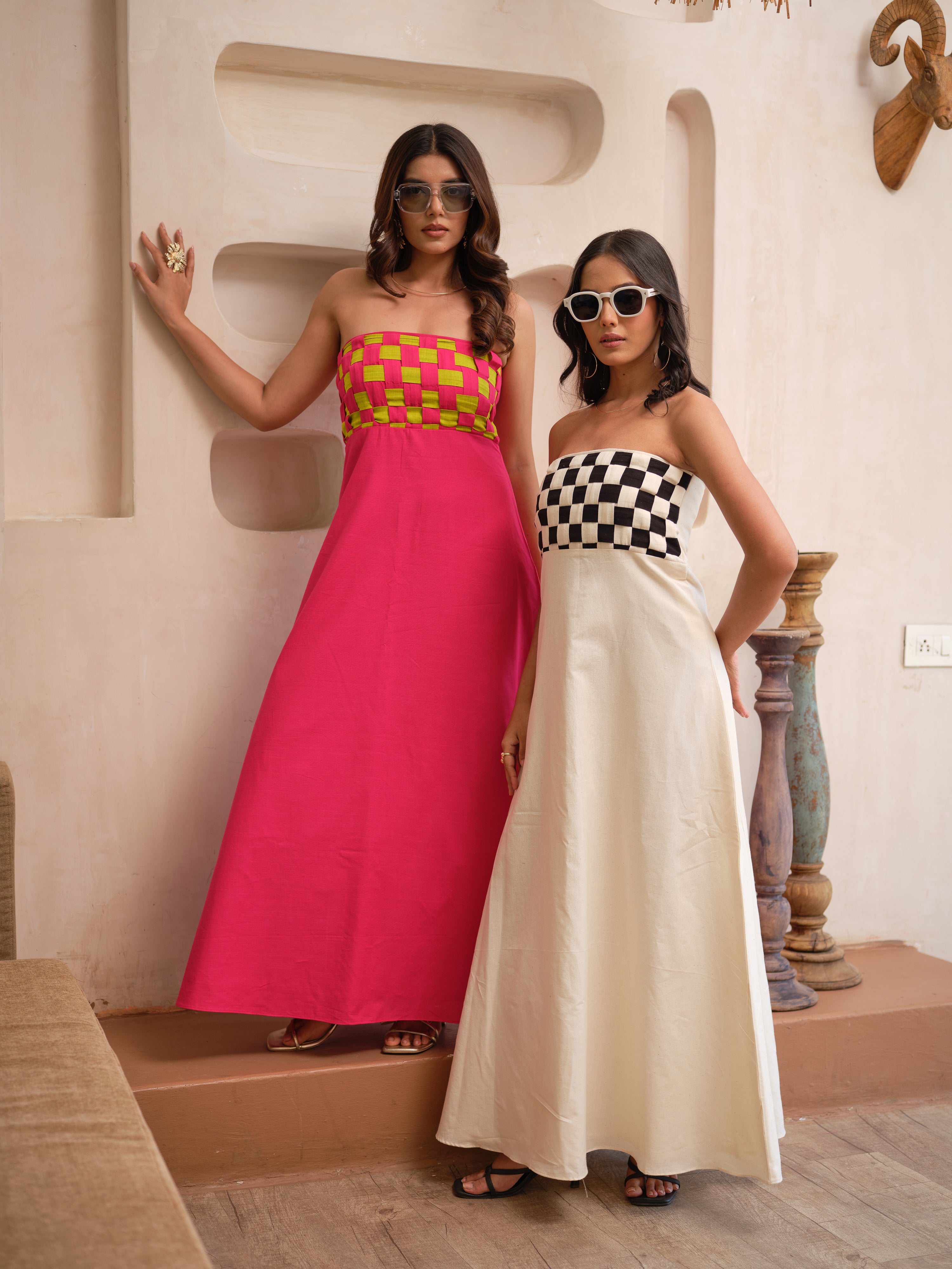 Checkmate Cotton Dress for Women