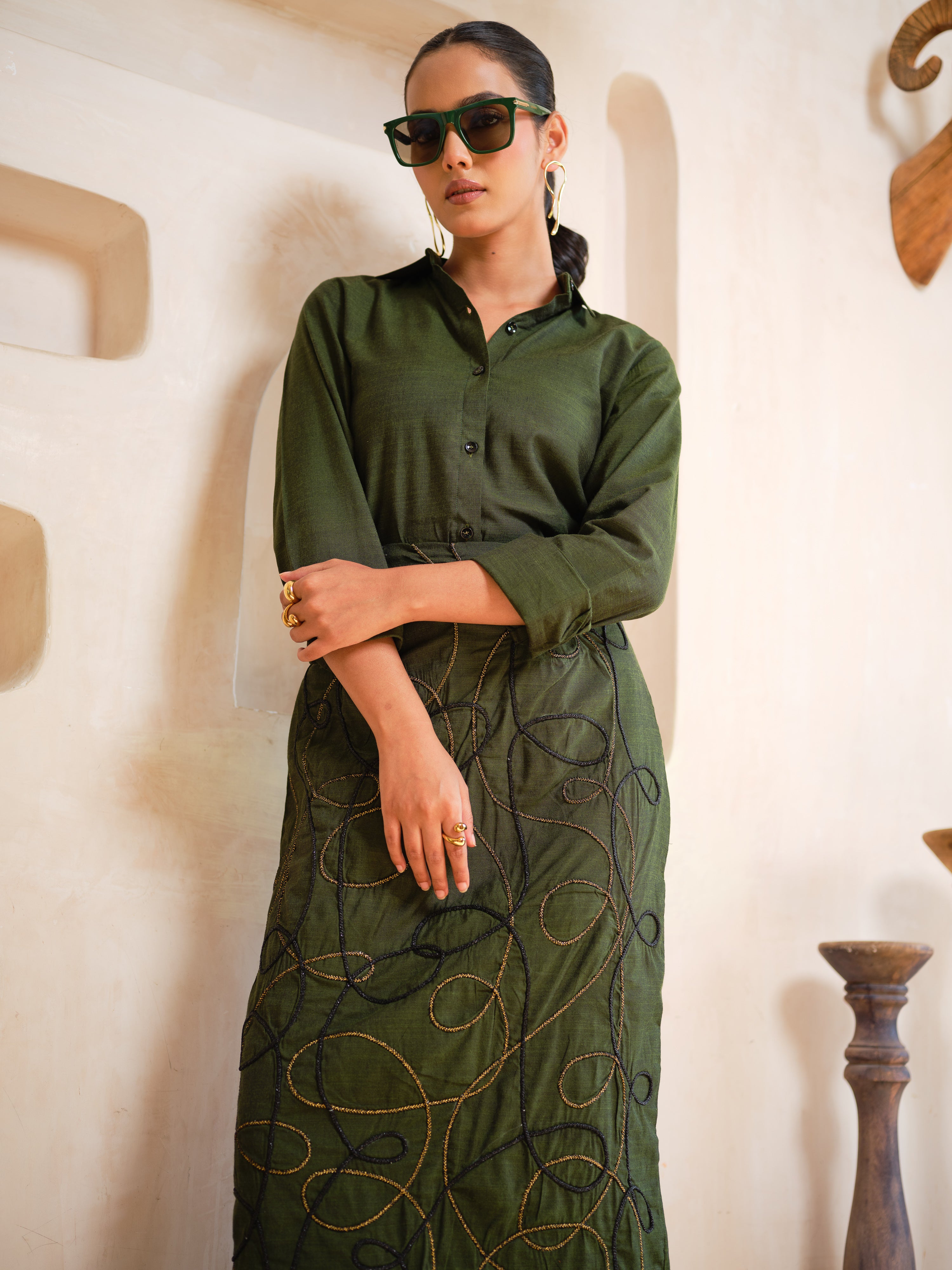 Thread line Embroidered Set for Women