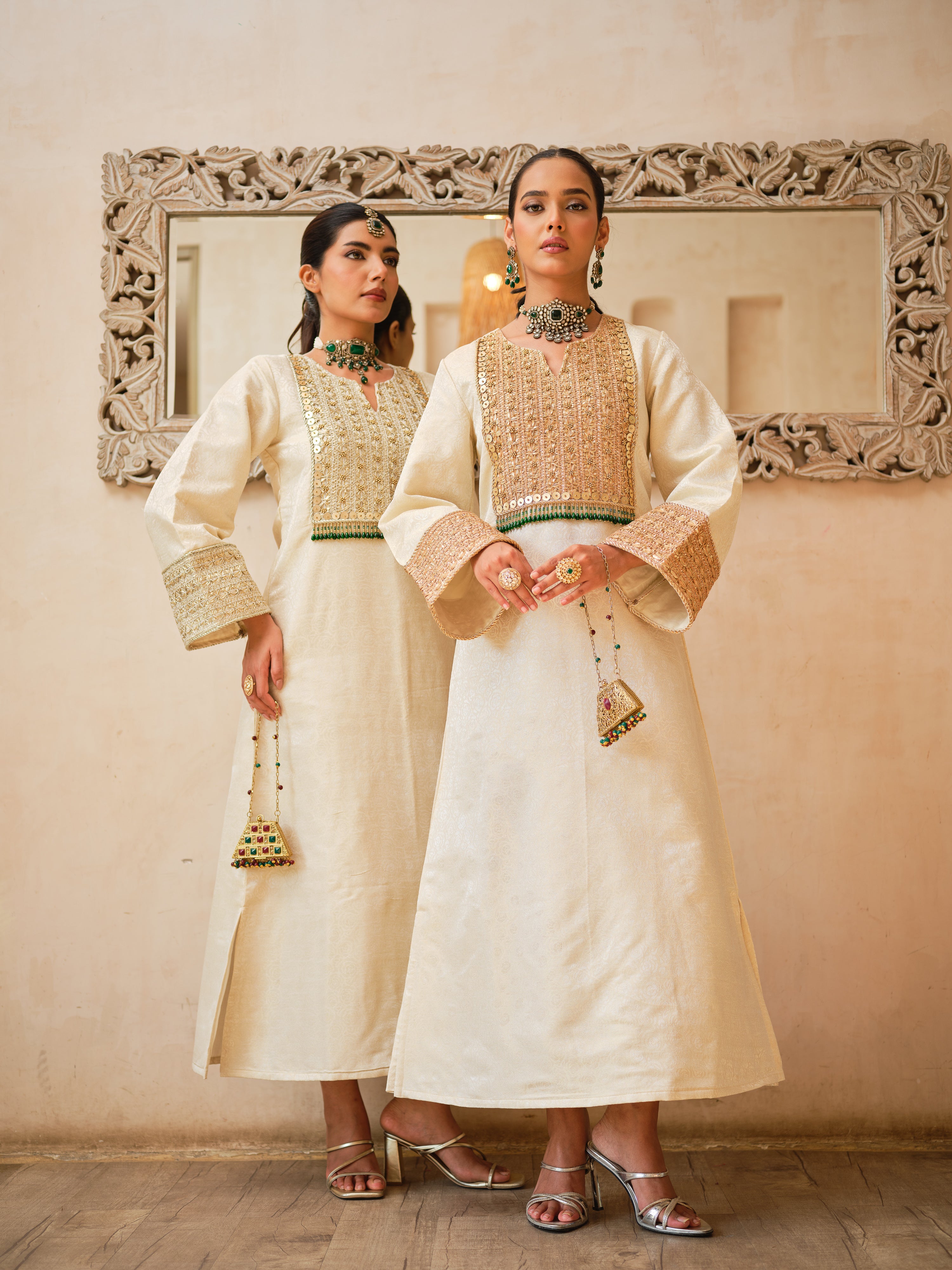 Gulnaar Brocade Kurta
