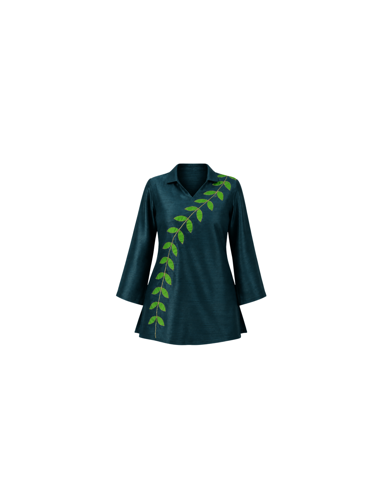 Lush Leaf (Silk) Kurta for Women