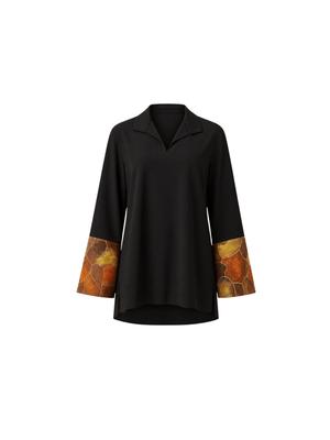 This earthy-toned kurta blends comfort with effortless elegance. Featuring hand-painted cuffs that add a subtle pop of color, the design offers a refined yet stylish look, perfect for understated everyday dressing.