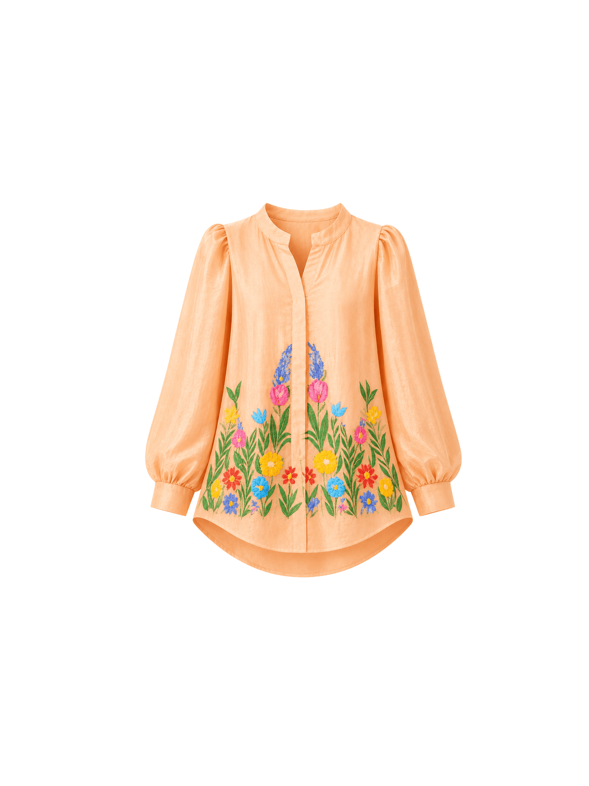 This elegant top showcases delicate hand-painted rose motifs that celebrate femininity and sophistication. Crafted in luxurious fabric, it offers exceptional comfort with a graceful silhouette, blending timeless elegance with contemporary style. Thoughtfully designed and beautifully detailed, it reflects the beauty of meticulous craftsmanship in every stroke.