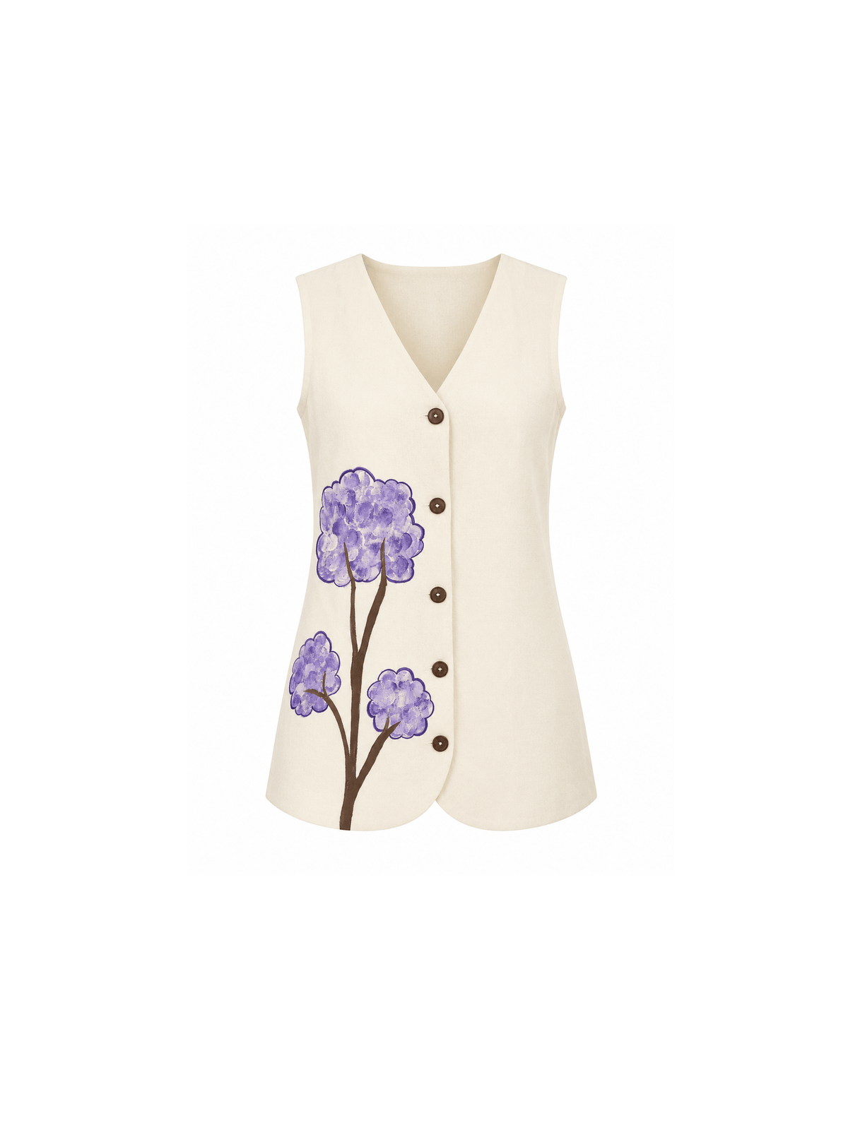 Crafted in breathable handloom fabric, this shirt blends natural texture with effortless elegance. Hand-painted floral motifs paired with delicate embroidery add an artisanal charm, making each piece unique. Light, refined, and thoughtfully detailed, it’s perfect for elevated everyday wear