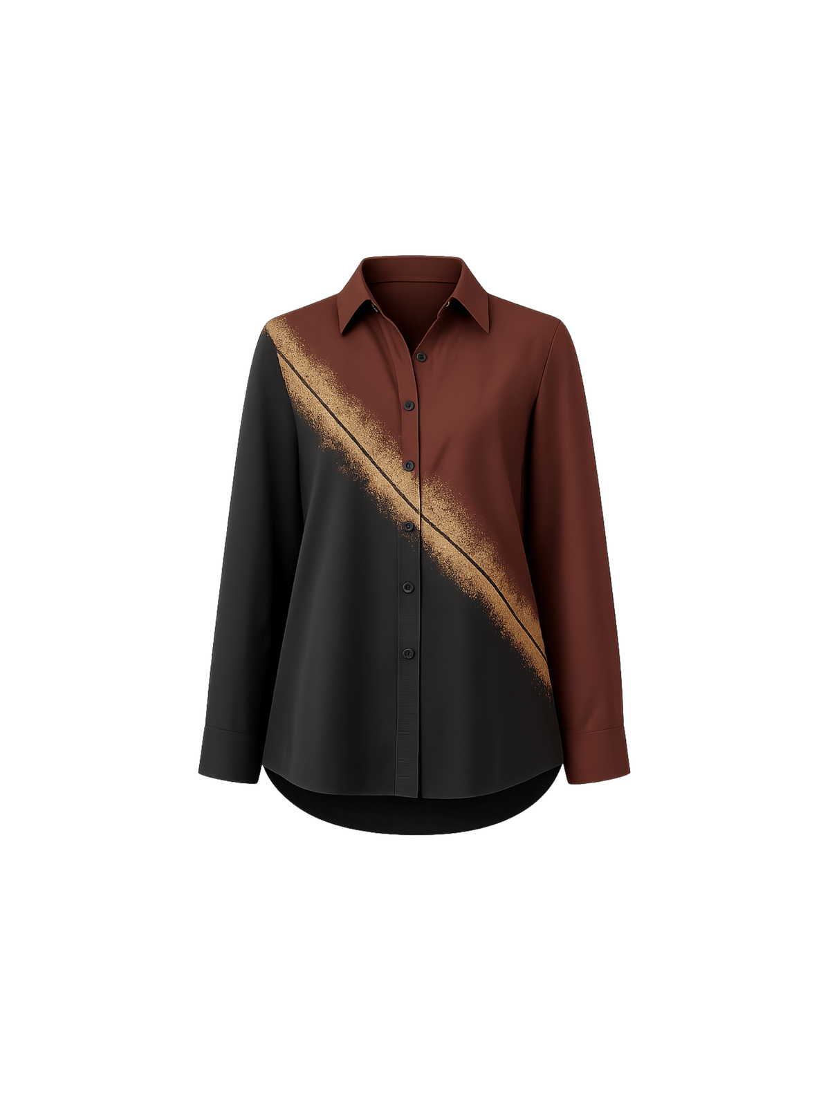 Crafted in soft cotton viscose fabric, this shirt offers a breathable feel with a fluid drape and refined silhouette. Hand-painted detailing with intricate embroidery adds an artistic touch, blending contemporary style with everyday elegance.
