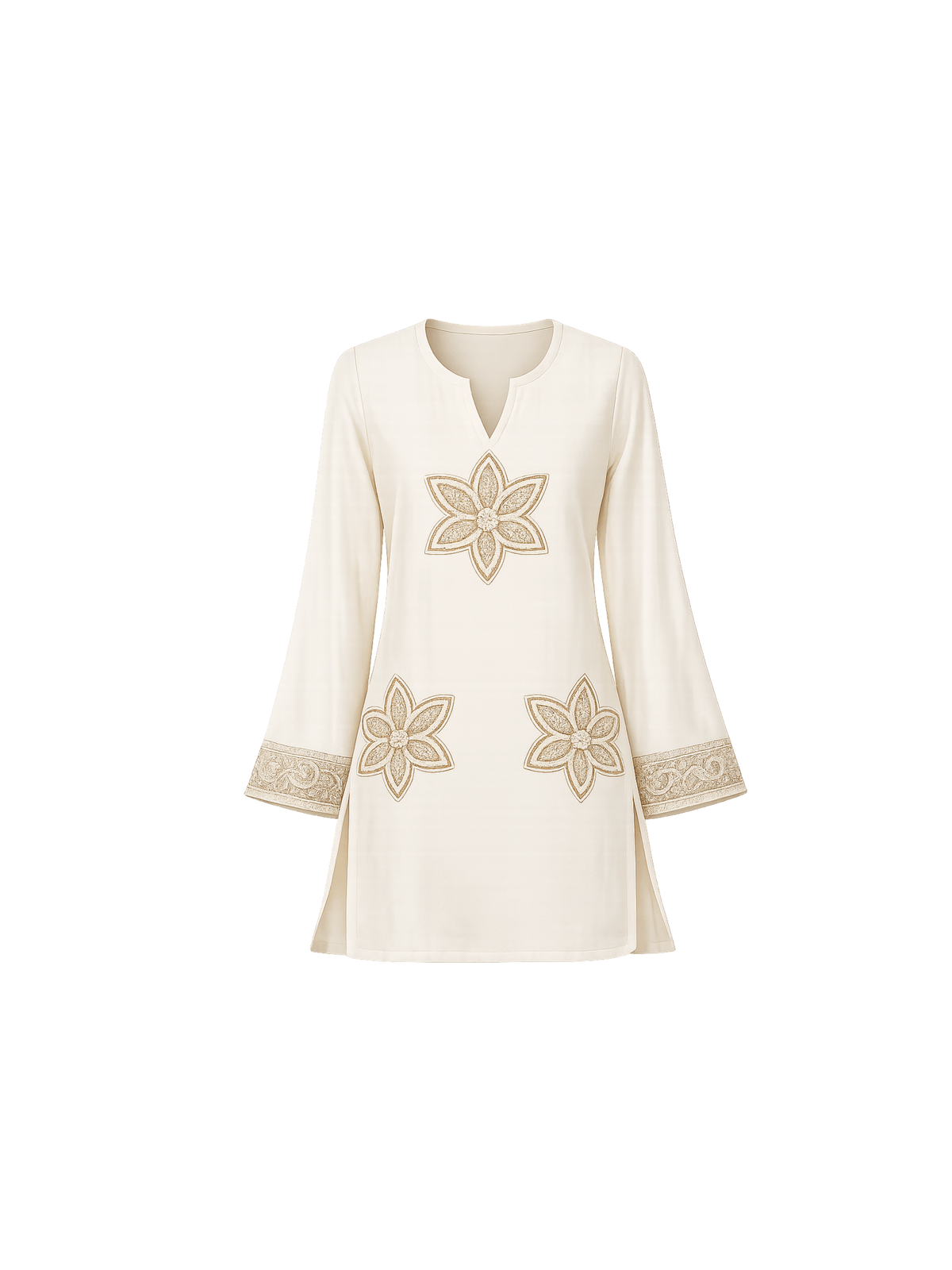 This elegant top is tailored in rich silk fabric, blending timeless allure with a modern edge. The front is adorned with intricately embroidered floral motifs, delicately rendered in golden zari and enhanced with fine hand-embellished kadhana work for depth and dimension. The embroidery extends gracefully along the sleeves, creating a seamless flow of artistry and balance. A perfect expression of classic charm reimagined through contemporary elegance, this piece is designed for effortless sophistication.