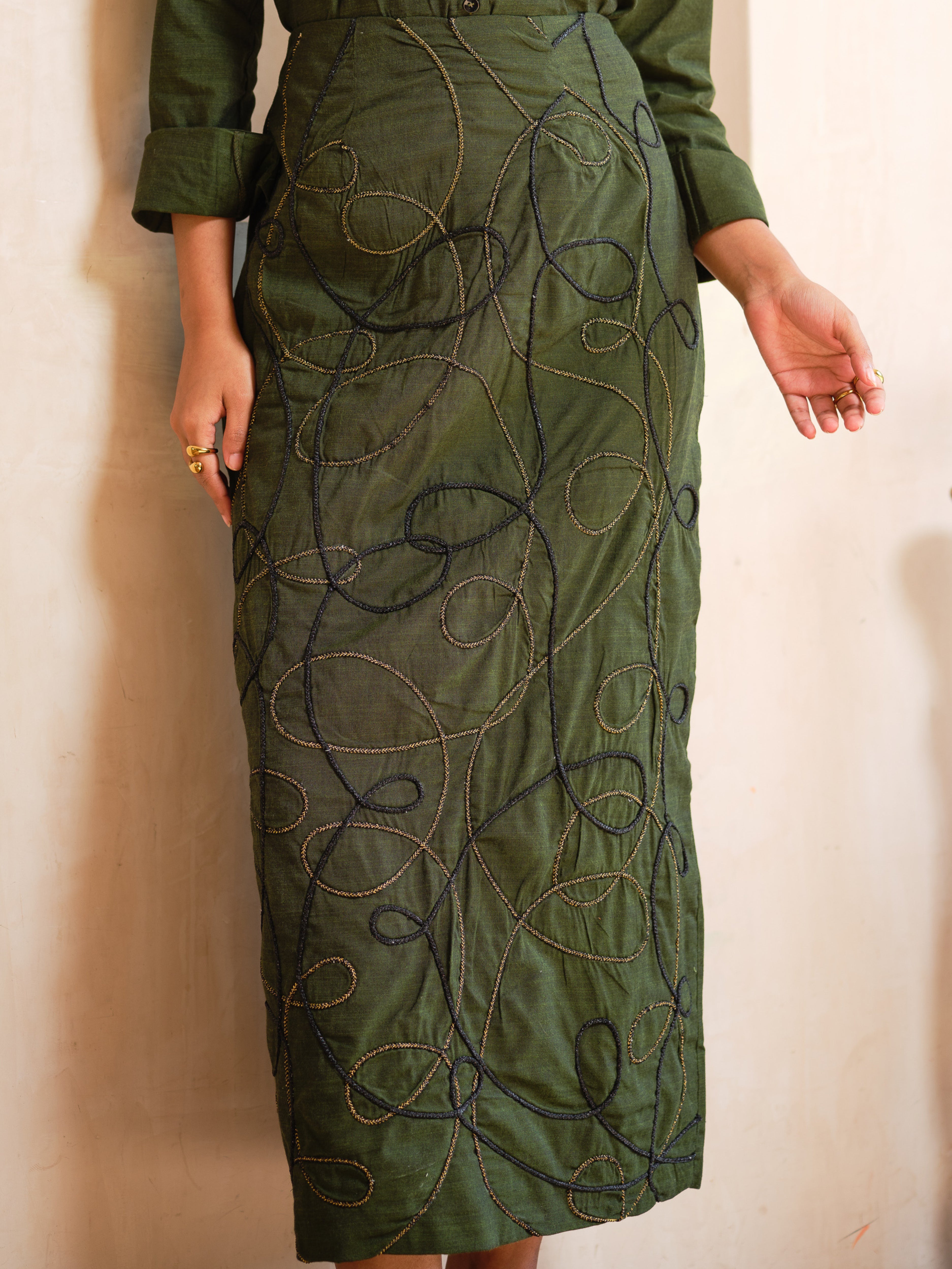 Thread line Embroidered Set for Women