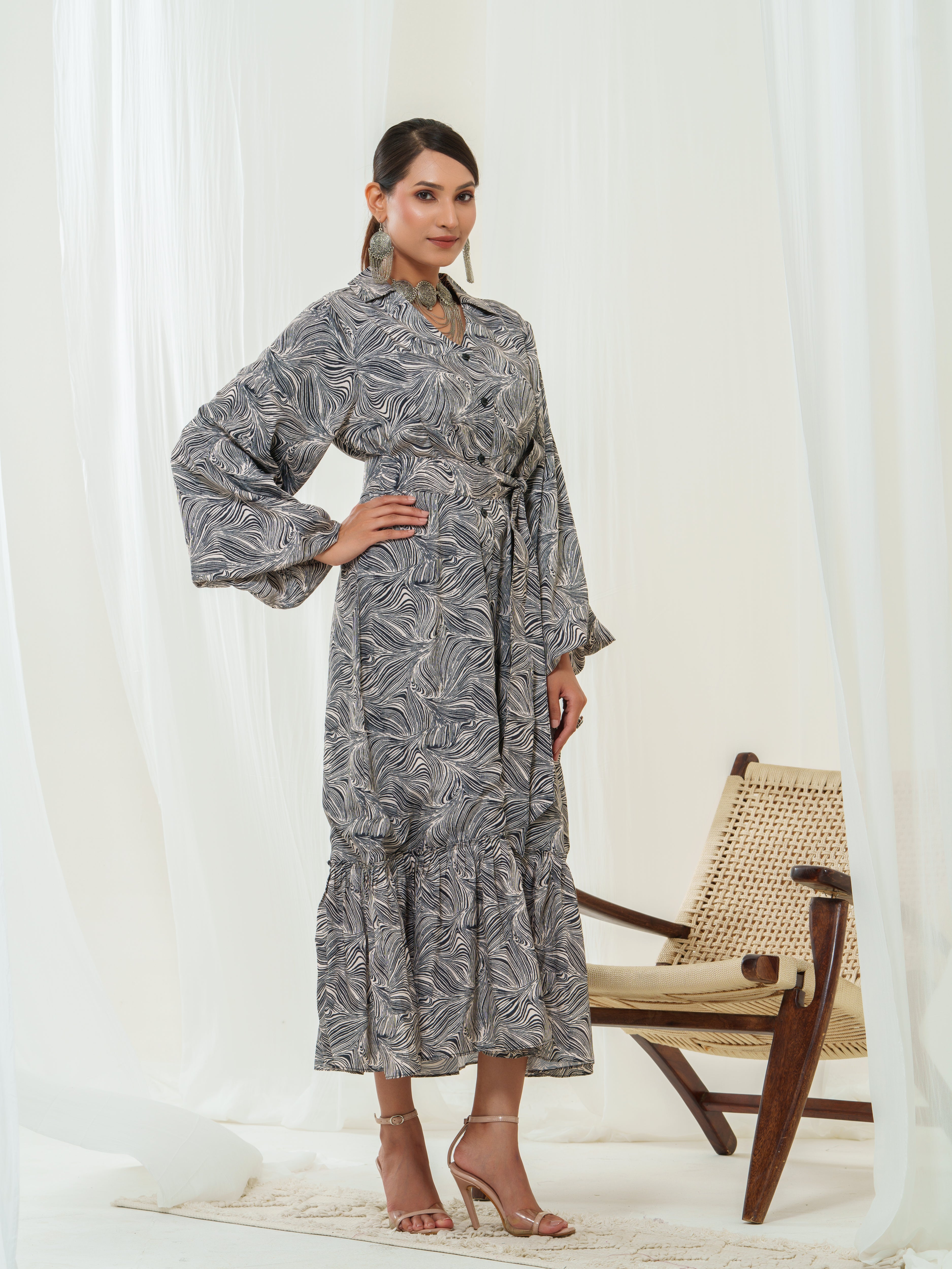 Mystic Waves Tiered  Dress