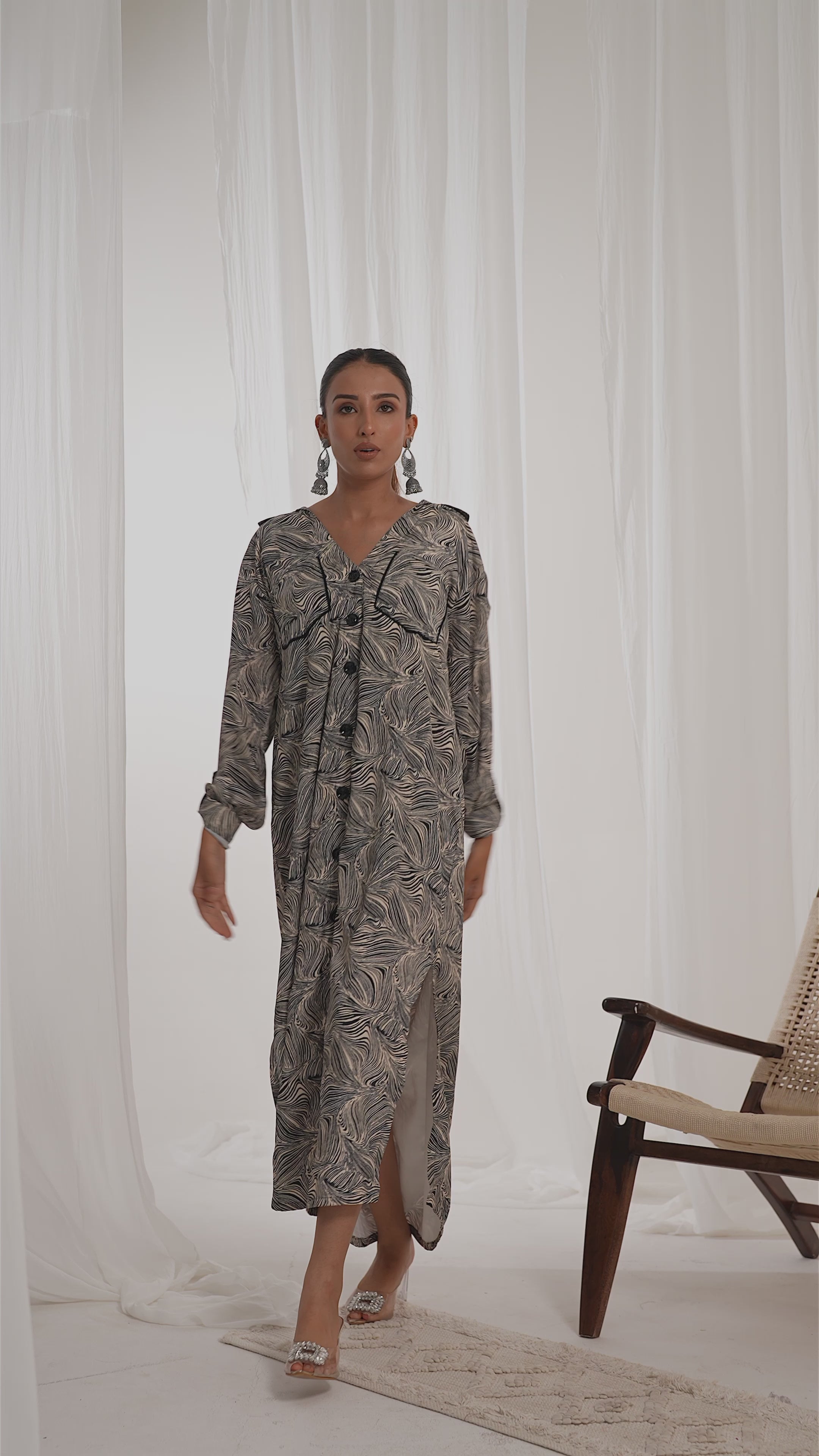 Mystic Waves Shirt Dress