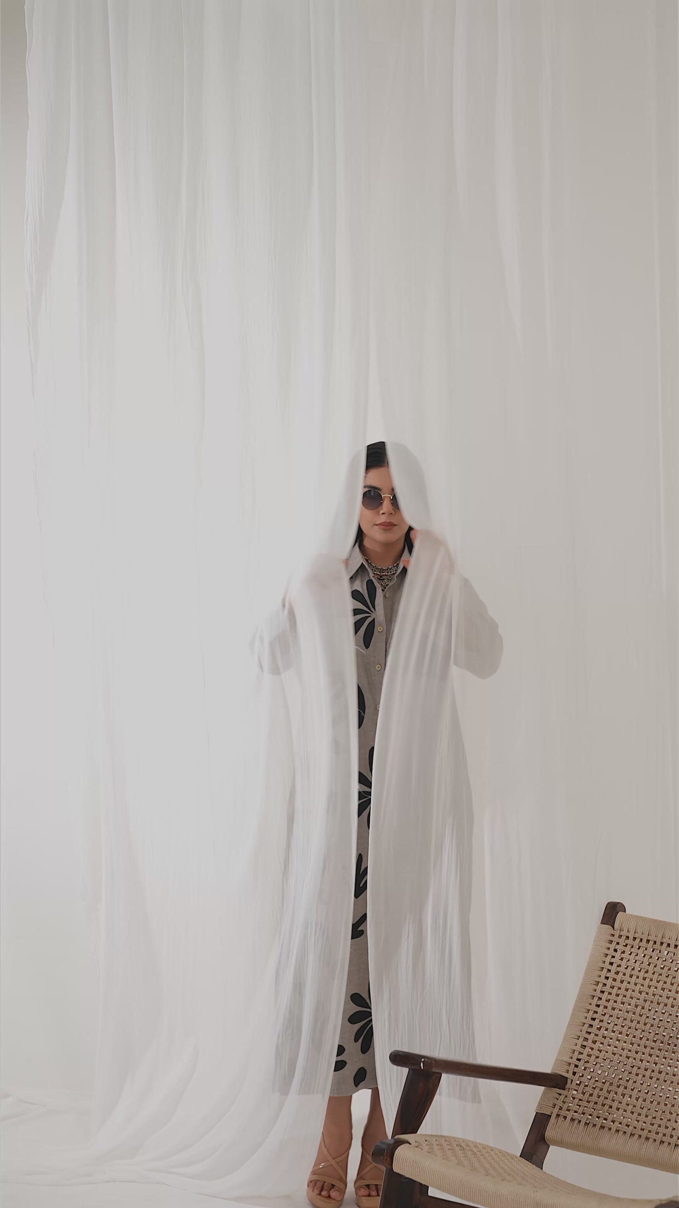 Handloom Appliqué -Breezy shirt dress